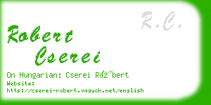 robert cserei business card